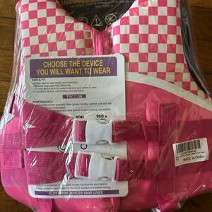 Kids Pink Checkered Life Jacket